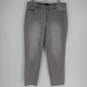 Talbots Women's Slim Ankle‎ Jean Gray Size 16 Denim Classic Minimalist Grunge